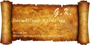 Germányi Kilény névjegykártya
